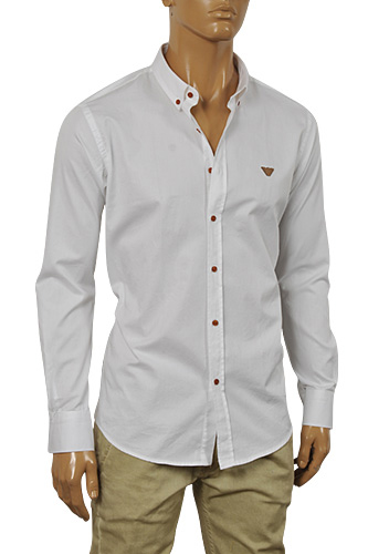 ARMANI JEANS Men’s Button Up Dress Shirt In White #232