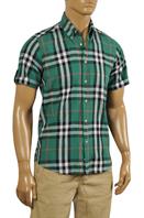 BURBERRY Men's Short Sleeve Button Up Shirt #157 - Click Image to Close