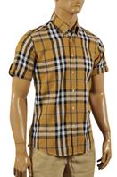 BURBERRY Men's Short Sleeve Button Up Shirt #158 - Click Image to Close