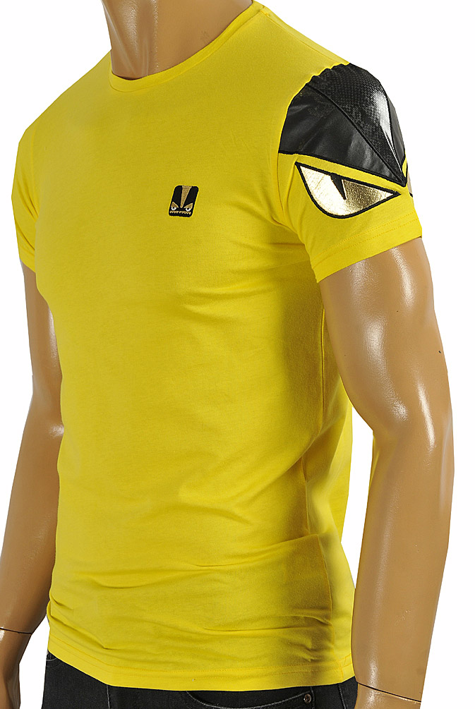FENDI men's cotton T-shirt in yellow color #25