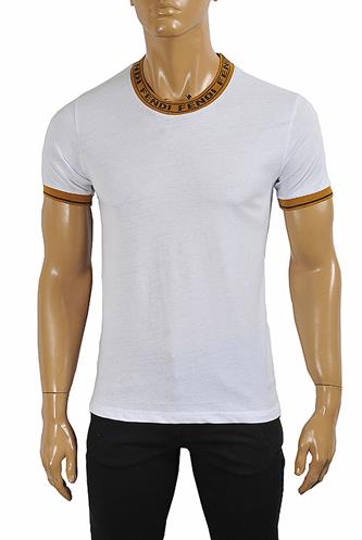FENDI men's Cotton T-shirt With FF Stripes 62