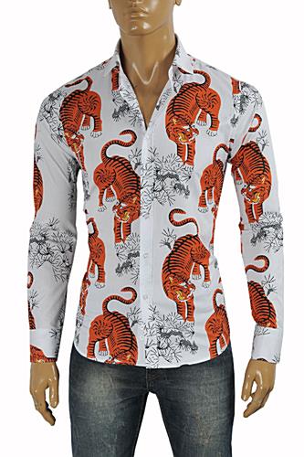 GUCCI Men's Tiger Dress Shirt #370 - Click Image to Close