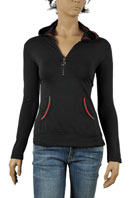 GUCCI Ladies Zip Up Cotton Hoodie #96 - Click Image to Close