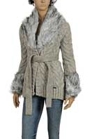 GUCCI Ladies Knitted Warm Jacket With Fur #105 - Click Image to Close