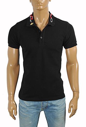 GUCCI Men's cotton polo with Kingsnake embroidery #377 - Click Image to Close