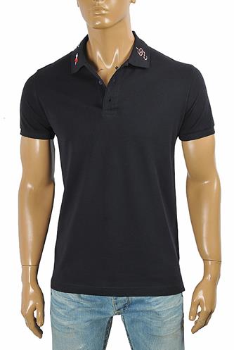 GUCCI Men’s cotton polo with Kingsnake embroidery 411
