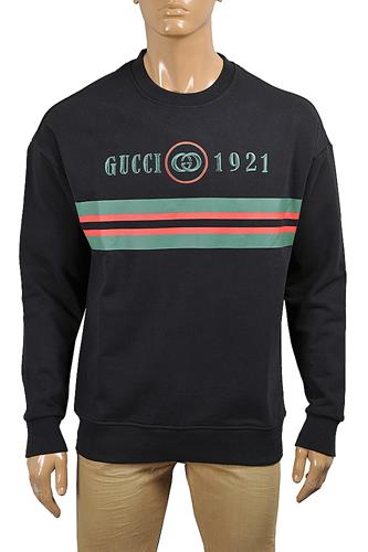 GUCCI Men’s cotton sweatshirt with logo embroidery 125 - Click Image to Close