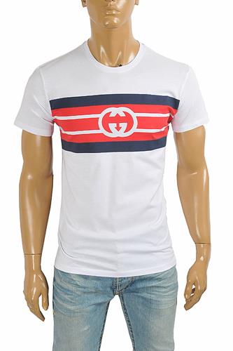 GUCCI cotton T-shirt with front print logo 288