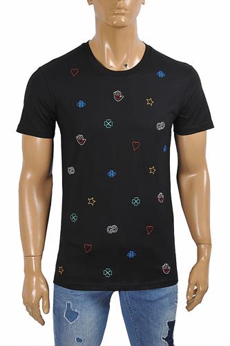 GUCCI cotton t-shirt with symbols embroidery 301