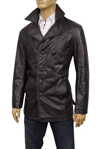 EMPORIO ARMANI Mens Button Up Artificial Leather Jacket #71