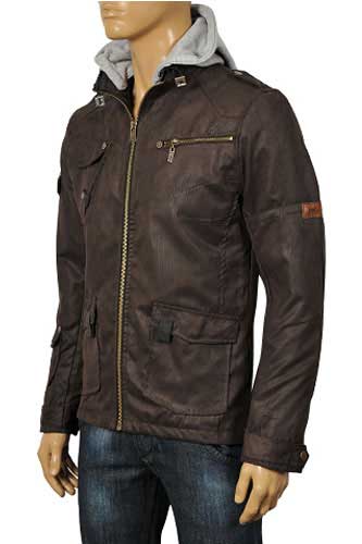 EMPORIO ARMANI Artificial Leather Jacket With Removable Hood #97