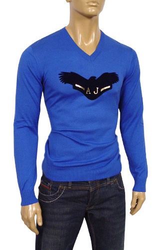 ARMANI JEANS Mens V-Neck Fitted Sweater #107