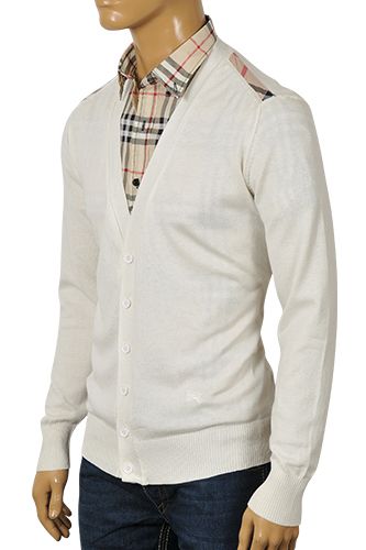 BURBERRY Men's V-Neck Button Up Sweater #119