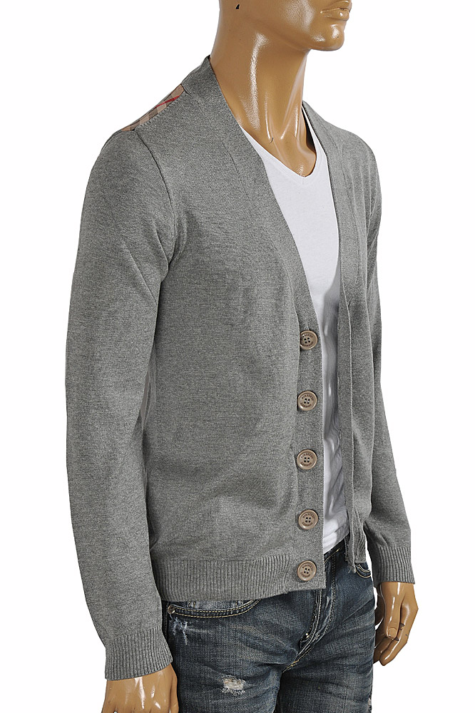BURBERRY men cardigan button down sweater in gray color 267