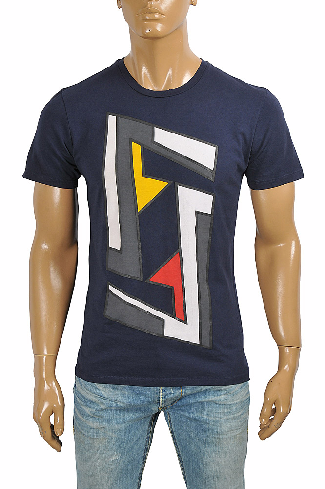 FENDI men's cotton t-shirt with front FF print 53