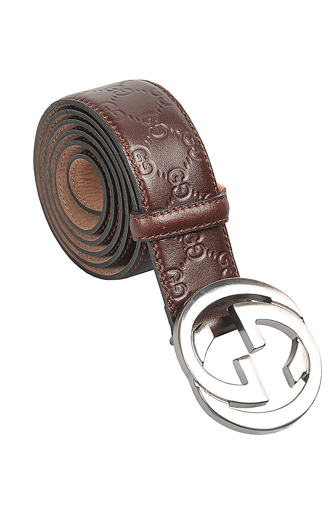 GUCCI GG Men's Leather Belt in Brown 83