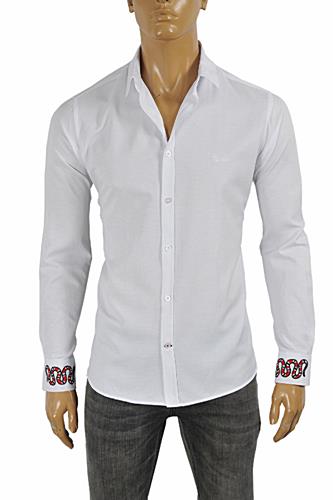 GUCCI Men's Dress Shirt Embroidered with Snakes #378