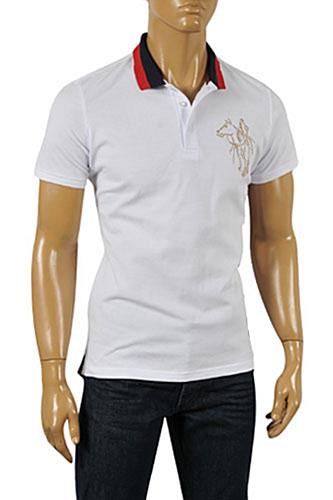 GUCCI Men's Cotton Polo Shirt In White 316