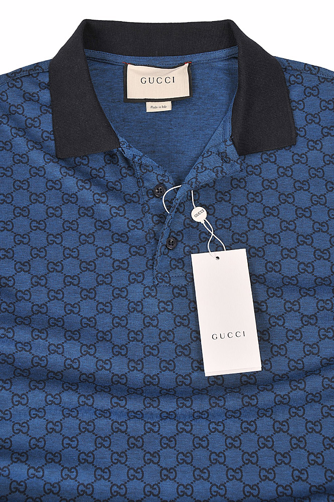 Mens Designer Clothes | GUCCI men's cotton polo with signature ...