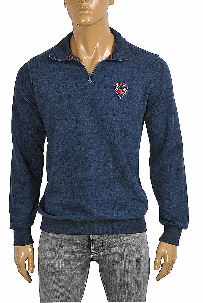 GUCCI Men's knitted sweater in navy blue color 105