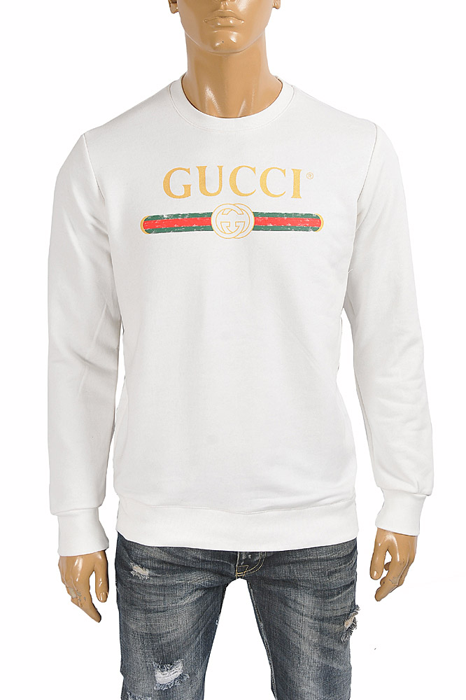 GUCCI Men's cotton sweatshirt with logo front print 110