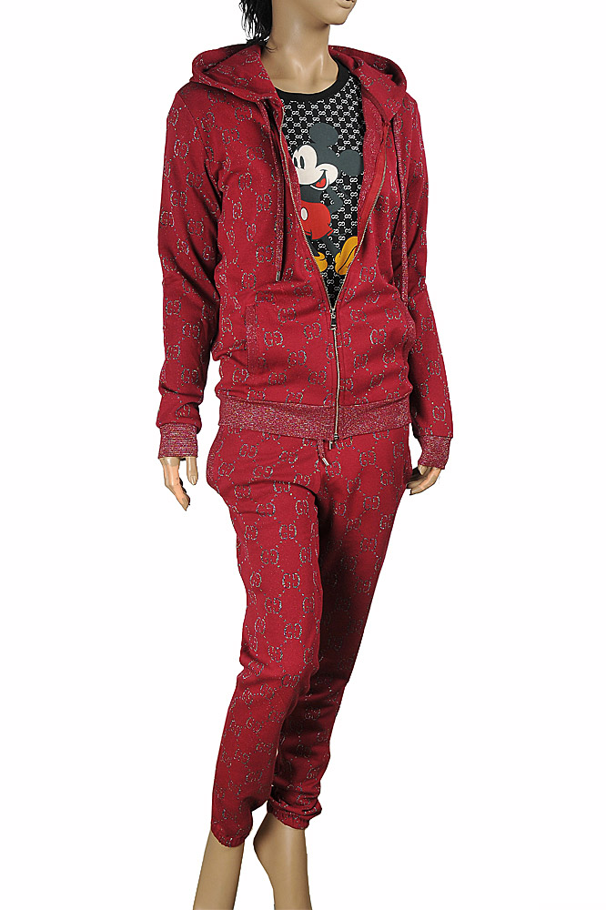GUCCI women's GG jogging suit in burgundy 176