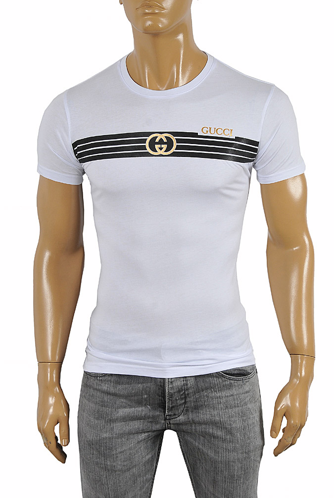 GUCCI cotton T-shirt with front print 256