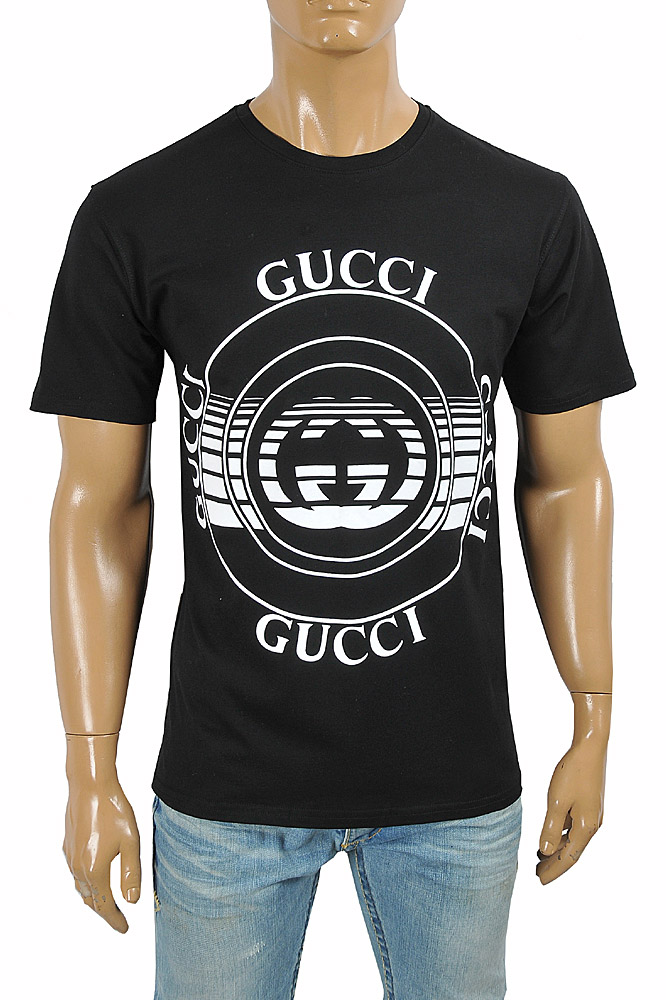 GUCCI cotton T-shirt with front print logo 287