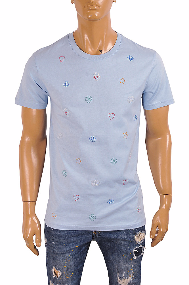 GUCCI cotton t-shirt with symbols embroidery 302