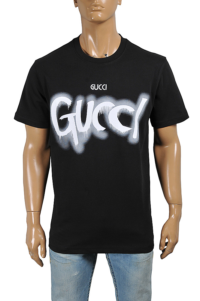 GUCCI cotton T-shirt with front logo print 324