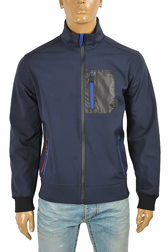 PRADA men's fool-zip jacket in navy blue 41