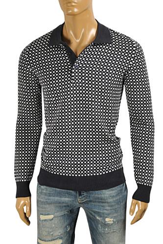 PRADA Men's Knitted Polo Stile Sweater #13