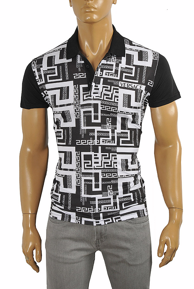 VERSACE men's polo shirt with front print #175