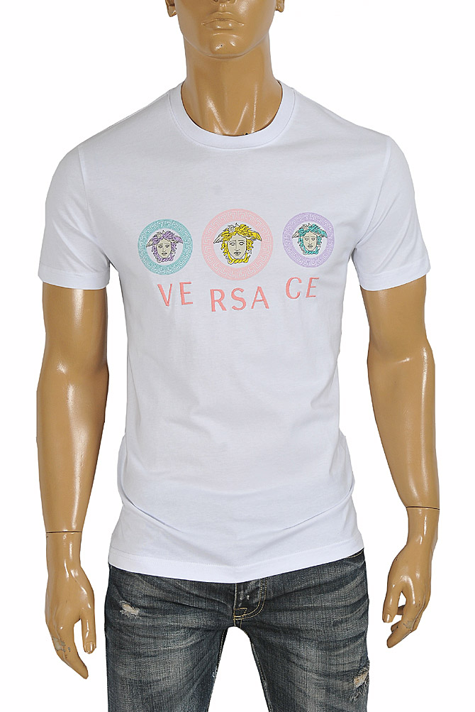 VERSACE men's t-shirt with front logo print 113
