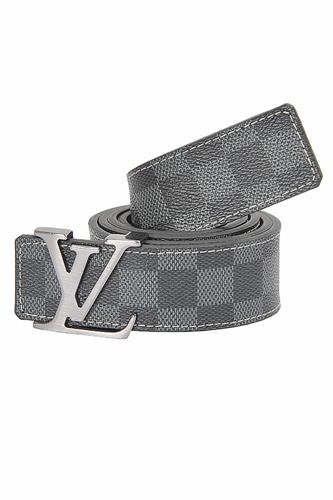 LOUIS VUITTON leather belt with silver buckle 77