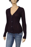 PRADA Ladies V-Neck Button Up Sweater #8