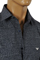 Mens Designer Clothes | EMPORIO ARMANI Men's Button Up Dress Shirt In Grey #231 View 5