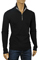 Mens Designer Clothes | ARMANI JEANS Men's Zip Up Cotton Shirt In Black #226 View 1