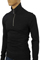 Mens Designer Clothes | ARMANI JEANS Men's Zip Up Cotton Shirt In Black #226 View 3