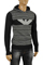 Mens Designer Clothes | ARMANI JEANS Men's Hooded Sweater #163 View 1