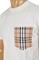 Mens Designer Clothes | BURBERRY Men's Cotton T-Shirt With Front Pocket 296 View 3