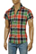 Mens Designer Clothes | DOLCE & GABBANA Men's Crinkle Short Sleeve Shirt #413 View 1