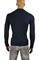 Mens Designer Clothes | GUCCI Men's V-Neck Long Sleeve Shirt In Navy Blue #327 View 4