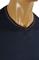 Mens Designer Clothes | GUCCI Men's V-Neck Long Sleeve Shirt In Navy Blue #327 View 5