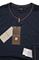 Mens Designer Clothes | GUCCI Men's V-Neck Long Sleeve Shirt In Navy Blue #327 View 8