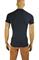 Mens Designer Clothes | PRADA Men's Short Sleeve Tee In Navy Blue #92 View 2