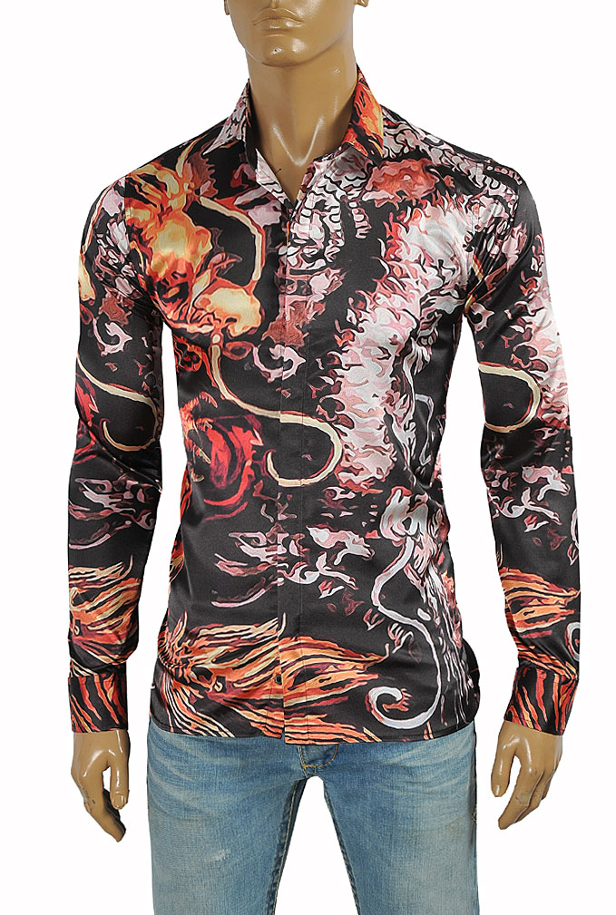 VERSACE Dragon print men's dress shirt #170