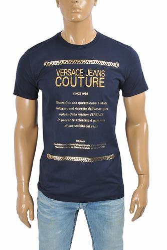 VERSACE men's t-shirt with front embroidery logo 112